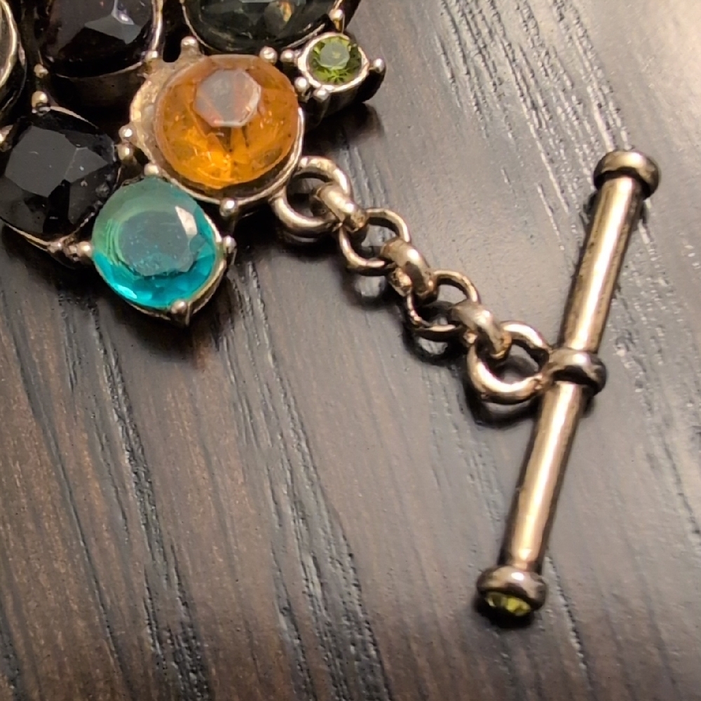 Monet Multicolor Gemstone Statement Bracelet - image 8